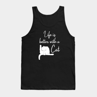 LIfe is Better with a Cat | Black Tank Top